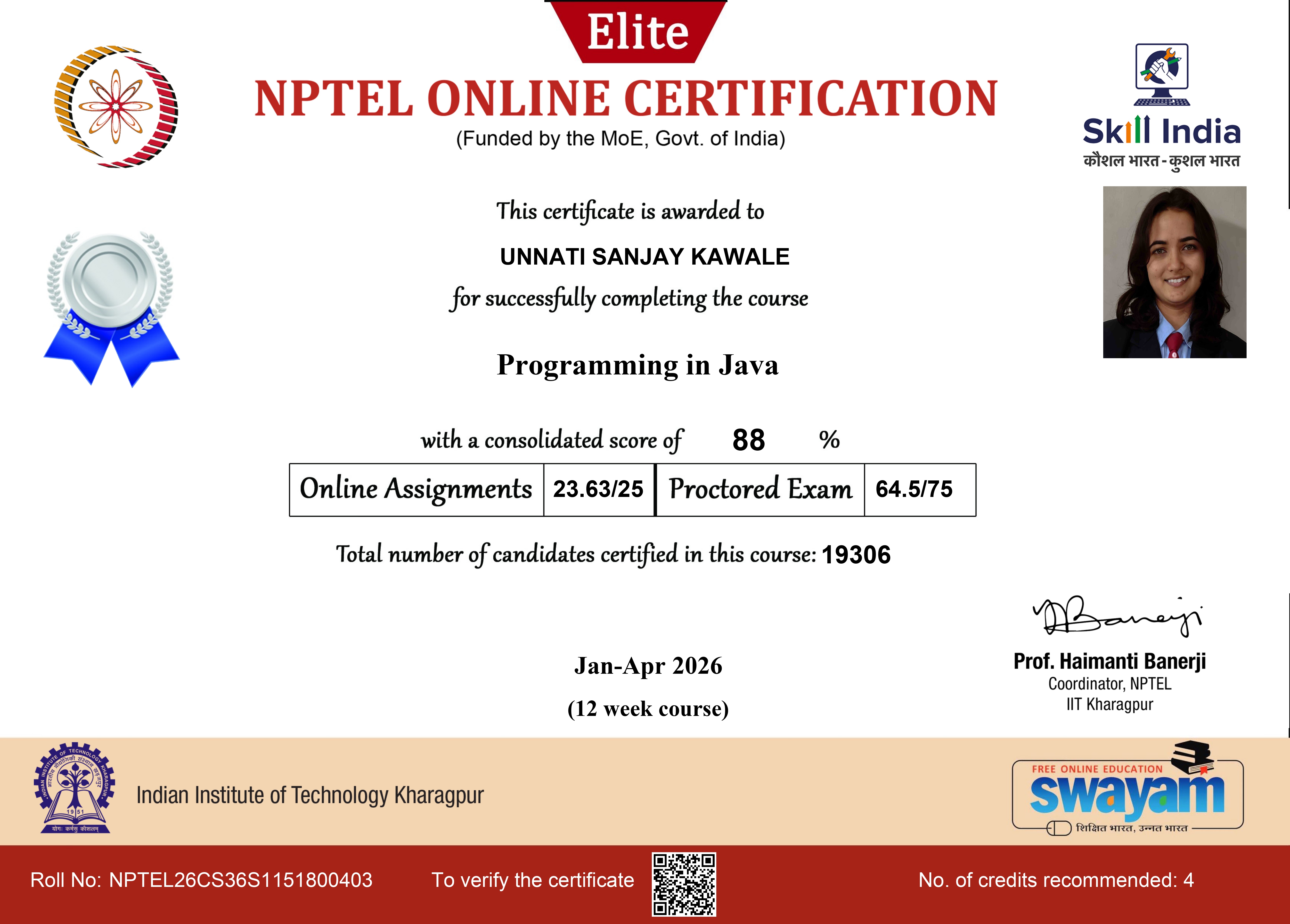 Programming in Java Certificate